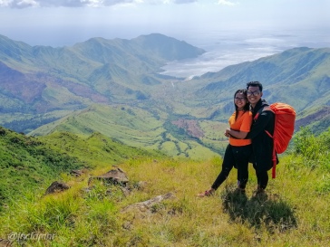 Jay and I at Mt. Balingkilat with view of Nagsasa Cove